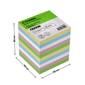 Блок для записей СТАММ "Имидж", 9*9*9см, цветной фото Блок для записей СТАММ "Имидж", 9*9*9см, цветной