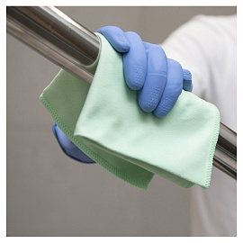 Перчатки КЩС латексные Hq Profiline с хлопковым напылением синие (размер 9, L, 74735)