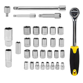 Набор инструментов для автомобиля, 122 предмета, пластиковый кейс, ГРАНДМАСТЕР, 671335