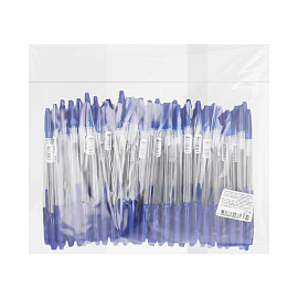 Ручка шариковая масляная "Офис", СИНЯЯ, корпус тонированный синий, узел 1 мм, линия письма 0,7 мм, ОФ999