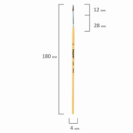 Кисть ПИФАГОР, ПОНИ, круглая, № 2, деревянная лакированная ручка, с колпачком, 200831 фото Кисть ПИФАГОР, ПОНИ, круглая, № 2, деревянная лакированная ручка, с колпачком, 200831