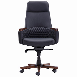 Кресло HAWASAN (ХАВАСАН) "Desire EX-771", мультиблок, дерево, натуральная кожа, черное, 532935