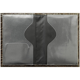 Обложка для паспорта OfficeSpace экокожа, коричневый, крокодил