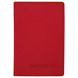 Обложка для автодокументов OfficeSpace "Denim", экокожа, коралл