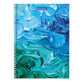 Тетрадь А4, 120 л., BRAUBERG гребень, клетка, обложка картон, "Painting", 404072