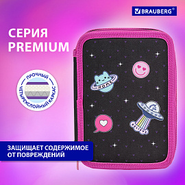 Пенал BRAUBERG, 3 отделения, полиэстер, 21х14 см, "Space sweets", 272332