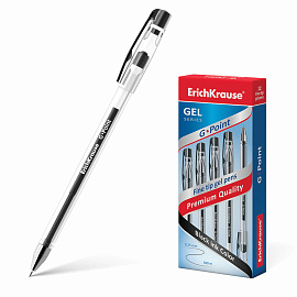 Ручка гелевая неавтоматическая Erich Krause G-Point черная (толщина линии 0.25 мм)