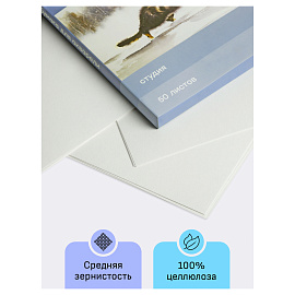 Папка для акварели, 50л., А3, Гамма "Студия", 200г/м2, среднее зерно фото Папка для акварели, 50л., А3, Гамма "Студия", 200г/м2, среднее зерно