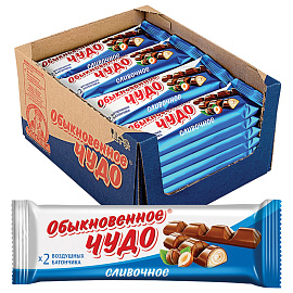 Шоколадный батончик вафельный Обыкновенное чудо сливочное (24 штуки по 55 г)