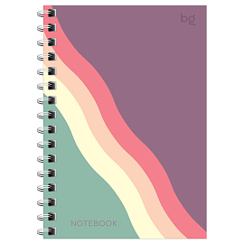 Записная книжка А6 120л. на гребне BG "Bright wave