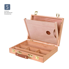 Ящик художника Гамма для кистей и красок с палитрой 32.5х25х7.5 см