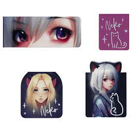 Закладки магнитные для книг, 4шт., MESHU "Neko фото Закладки магнитные для книг, 4шт., MESHU "Neko