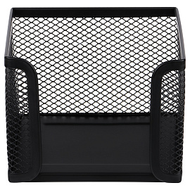 Подставка для бумажного блока СТАММ, 9*9*5см, металлическая, черная