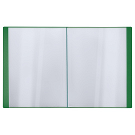 Папка с 40 вкладышами СТАММ "Кристалл" А4, 21мм, 700мкм, пластик, зеленая фото Папка с 40 вкладышами СТАММ "Кристалл" А4, 21мм, 700мкм, пластик, зеленая