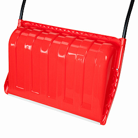 Лопата снеговая СКРЕПЕР 70х47см пластиковый КРАСНЫЙ, алюминиевая планка, рукоятка 110см, СУПЕРПРОЧНЫЙ, первичное сырье, ГРАНДМАСТЕР, 700341