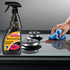 Чистящее средство для стеклокерамики Unicum Gold Жироудалитель 0.5 л от жира и нагара спрей фото Чистящее средство для стеклокерамики Unicum Gold Жироудалитель 0.5 л от жира и нагара спрей