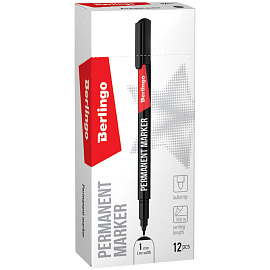 Маркер перманентный Berlingo "Multiline PE100" черный, пулевидный, 1мм фото Маркер перманентный Berlingo "Multiline PE100" черный, пулевидный, 1мм