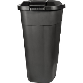 Контейнер-бак мусорный 110 л пластиковый на 2-х колесах с крышкой серый/черный