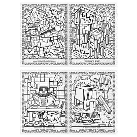 Суперраскраска А4, 40 стр., ТРИ СОВЫ "В стиле Minecraft