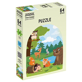 Пазл 64 эл. ТРИ СОВЫ "Звери у реки