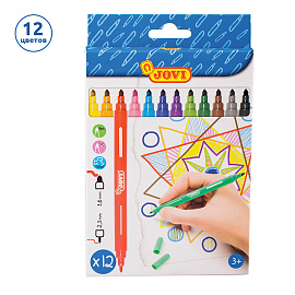 Фломастеры Jovi 12 цветов двухсторонние фото Фломастеры Jovi 12 цветов двухсторонние