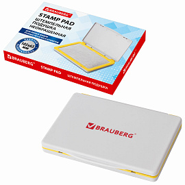 Штемпельная подушка BRAUBERG, 120х90 мм (рабочая поверхность 105х65 мм), неокрашенная, 236870 фото Штемпельная подушка BRAUBERG, 120х90 мм (рабочая поверхность 105х65 мм), неокрашенная, 236870