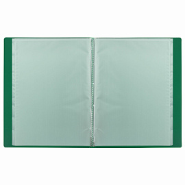 Папка 30 вкладышей BRAUBERG "Office", зеленая, 0,5 мм, 271326