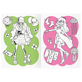 Раскраска с цв. фоном А4, 16 стр., ТРИ СОВЫ "Аниме. Модный показ