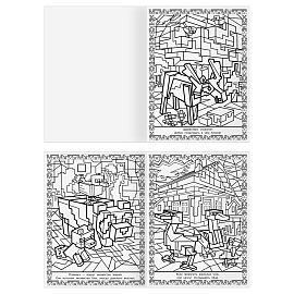 Суперраскраска А4, 40 стр., ТРИ СОВЫ "В стиле Minecraft