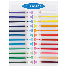 Карандаши цветные Гамма "Классические", 36цв., заточен., картон. упаковка, европодвес фото Карандаши цветные Гамма "Классические", 36цв., заточен., картон. упаковка, европодвес