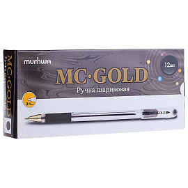 Ручка шариковая неавтоматическая MunHwa MC Gold черная (толщина линии 0.3 мм)