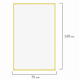 Этикетки термотрансферные, ПОЛУГЛЯНЕЦ, 75х120 мм, 300 этикеток в ролике, 115609