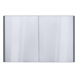 Папка со 100 вкладышами СТАММ А4, 30мм, 600мкм, пластик, серая фото Папка со 100 вкладышами СТАММ А4, 30мм, 600мкм, пластик, серая