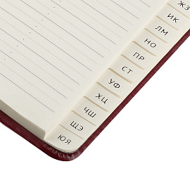 Телефонная книга А7, 64л., кожзам, BG "Nebraska. Dark red", с вырубкой