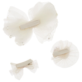 Заколки для волос MESHU с топперами, 3шт., светло-бежевый, европодвес фото Заколки для волос MESHU с топперами, 3шт., светло-бежевый, европодвес