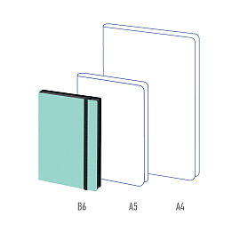 Ежедневник недатированный, В6, 136л., кожзам, Berlingo "Instinct", черный/мятный, с резинкой