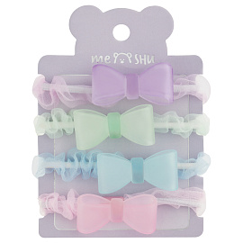 Резинки для волос MESHU, с полупрозрачными топперами, 4шт., диаметр 5см, европодвес фото Резинки для волос MESHU, с полупрозрачными топперами, 4шт., диаметр 5см, европодвес