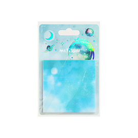 Самоклеящийся блок MESHU "Space cat", 76*76 мм, 20л*3 цвета, прозрачный, блестящий, европодвес