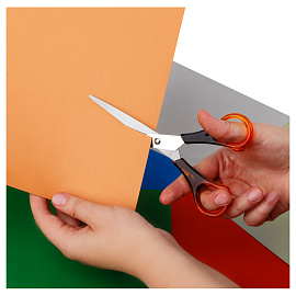 Ножницы OfficeSpace 20см, ручки под янтарь, ПВХ чехол с европодвесом фото Ножницы OfficeSpace 20см, ручки под янтарь, ПВХ чехол с европодвесом