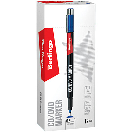 Маркер перманентный для CD/DVD Berlingo "Multiline PE50", синий, 0,5мм фото Маркер перманентный для CD/DVD Berlingo "Multiline PE50", синий, 0,5мм