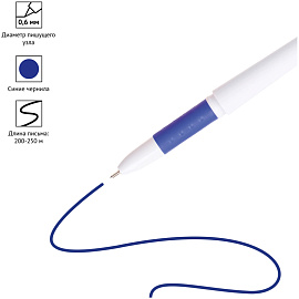 Ручка гелевая OfficeSpace синяя, 0,6мм, грип, игольчатый стержень
