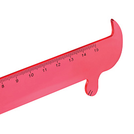 Линейка 15см Мульти-Пульти "Такса", пластиковая, прозрачная, красная, европодвес