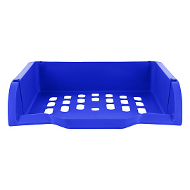 Лоток для бумаг горизонтальный СТАММ "Лидер", синий фото Лоток для бумаг горизонтальный СТАММ "Лидер", синий