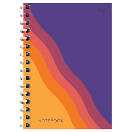 Записная книжка А6 120л. на гребне BG "Bright wave