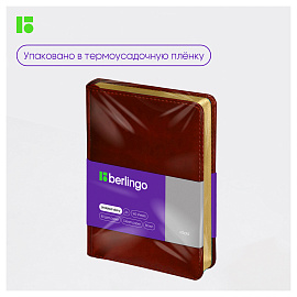 Ежедневник недатированный, А6, 160л., кожзам, Berlingo "xGold", зол. срез, коричневый