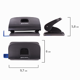 Дырокол BRAUBERG "Extra", до 10 листов, черный, 229090 фото Дырокол BRAUBERG "Extra", до 10 листов, черный, 229090