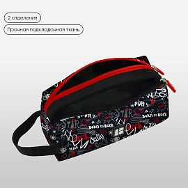 Пенал 2 отделения, 200*80*90 Berlingo "Rockstar", полиэстер
