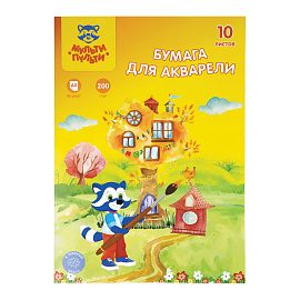 Папка для акварели, 10л., А3 Мульти-Пульти, 200 г/м2, "Енот в Волшебном мире
