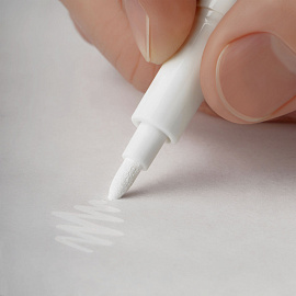 Маркер перманентный OfficeSpace белый, пулевидный, 1мм фото Маркер перманентный OfficeSpace белый, пулевидный, 1мм