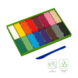 Пластилин классический Гамма Пчелка 16 цветов со стеком 240 г фото Пластилин классический Гамма Пчелка 16 цветов со стеком 240 г